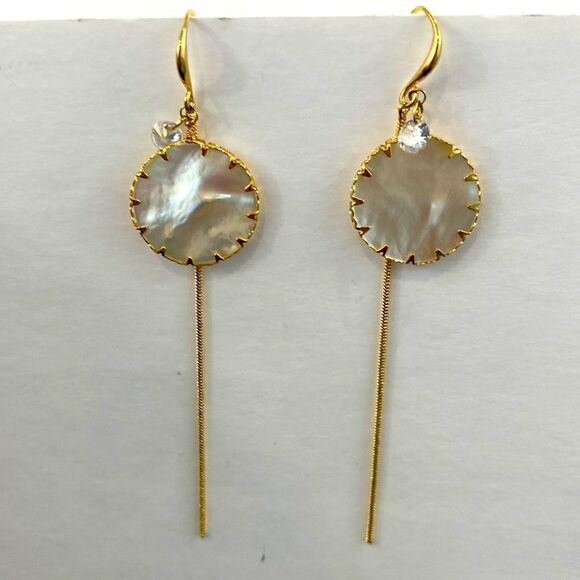 NWOT New Wave Gold Shell Design Earrings - Picture 2 of 10